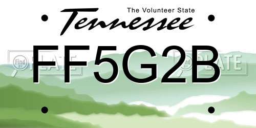 FF5G2B Tennessee License Plate