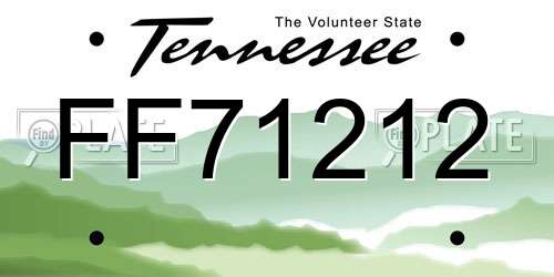 FF71212 Tennessee License Plate