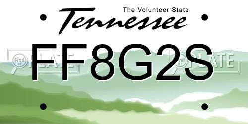 FF8G2S Tennessee License Plate