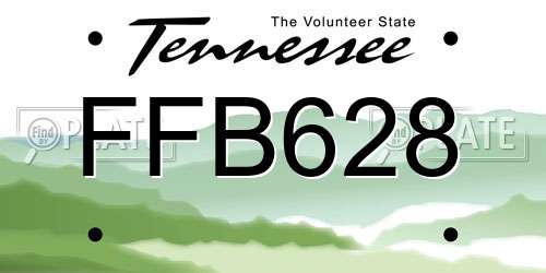 FFB628 Tennessee License Plate