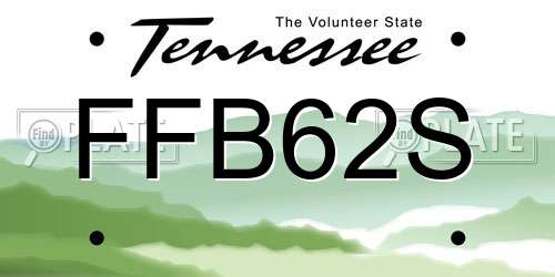 FFB62S Tennessee License Plate