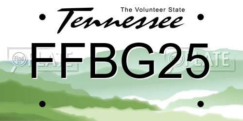 FFBG25 Tennessee License Plate