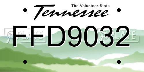 FFD9032 Tennessee License Plate