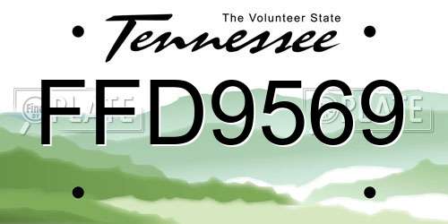 FFD9569 Tennessee License Plate
