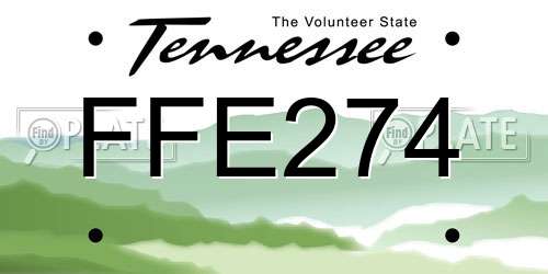 FFE274 Tennessee License Plate