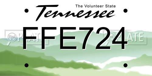 FFE724 Tennessee License Plate