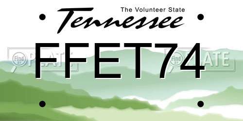 FFET74 Tennessee License Plate