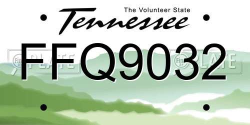 FFQ9032 Tennessee License Plate