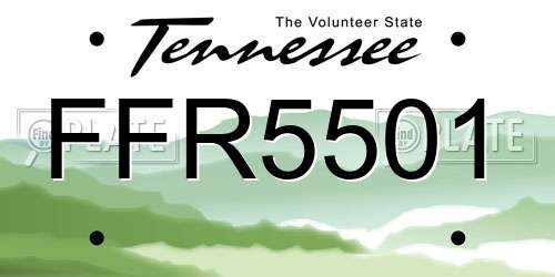 FFR5501 Tennessee License Plate