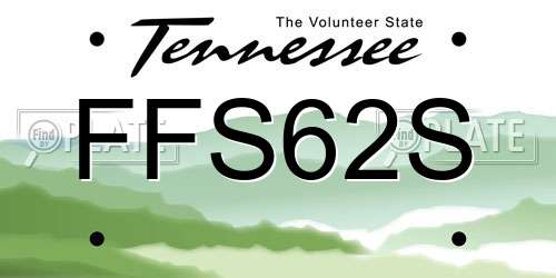 FFS62S Tennessee License Plate