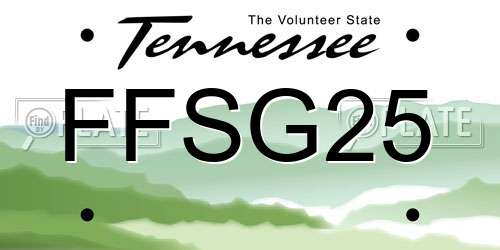 FFSG25 Tennessee License Plate