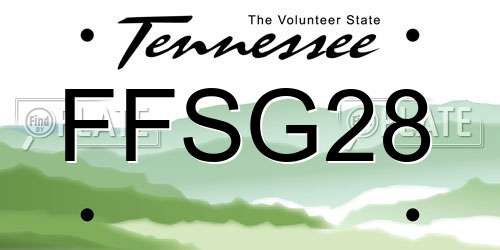 FFSG28 Tennessee License Plate