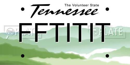 FFTITIT Tennessee License Plate