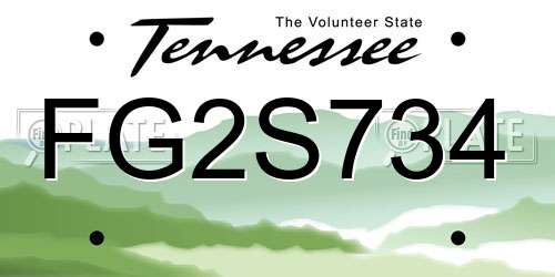 FG2S734 Tennessee License Plate