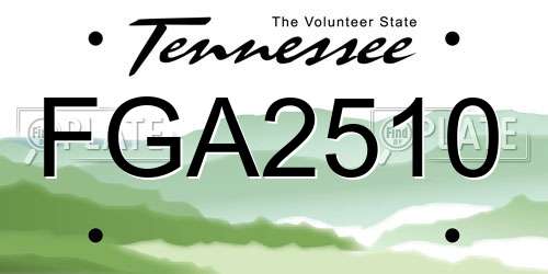 FGA2510 Tennessee License Plate