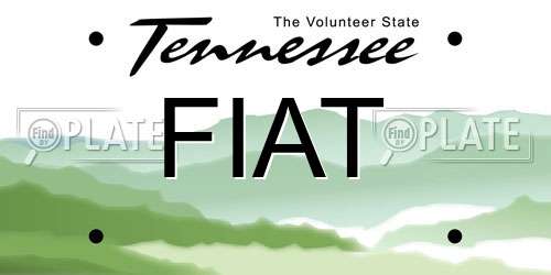 FIAT Tennessee License Plate
