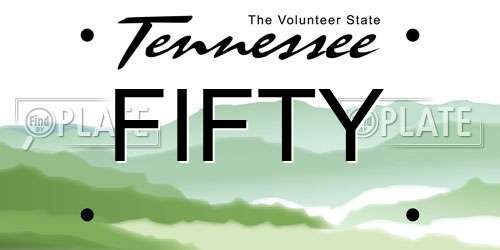 FIFTY Tennessee License Plate