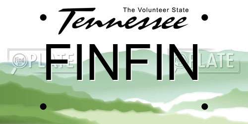 FINFIN Tennessee License Plate