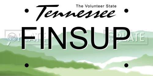 FINSUP Tennessee License Plate