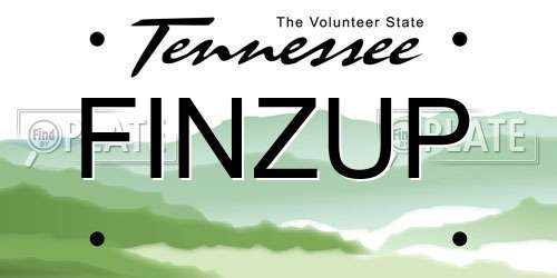 FINZUP Tennessee License Plate