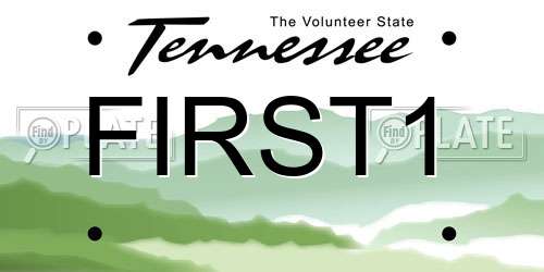 FIRST1 Tennessee License Plate