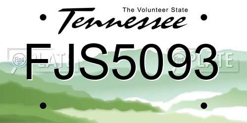 FJS5093 Tennessee License Plate