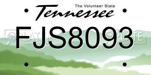 FJS8093 Tennessee License Plate