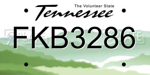 FKB3286 Tennessee License Plate