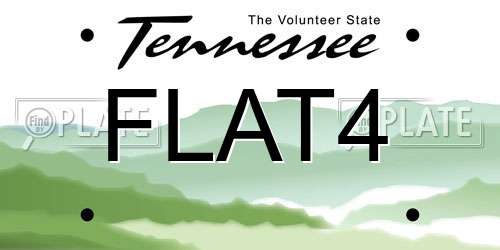 FLAT4 Tennessee License Plate