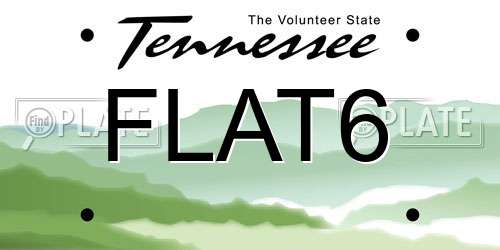 FLAT6 Tennessee License Plate