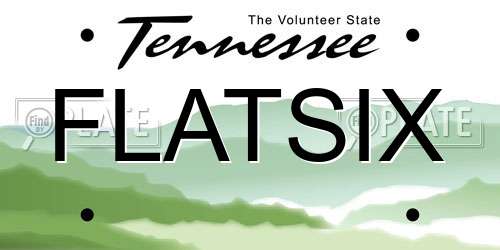 FLATSIX Tennessee License Plate