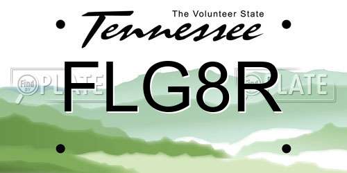 FLG8R Tennessee License Plate