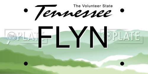 FLYN Tennessee License Plate
