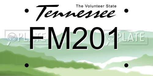 FM201 Tennessee License Plate