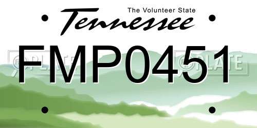 FMP0451 Tennessee License Plate
