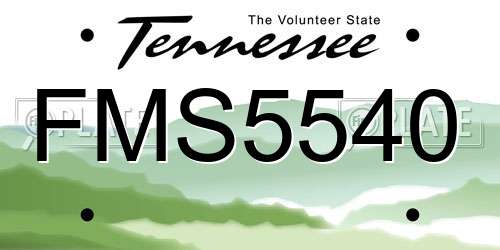 FMS5540 Tennessee License Plate
