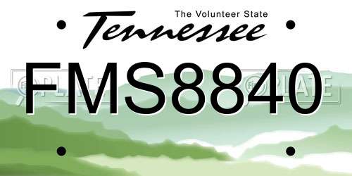 FMS8840 Tennessee License Plate
