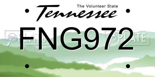 FNG972 Tennessee License Plate