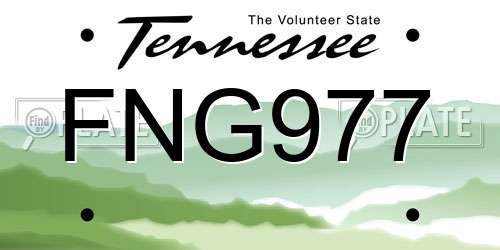 FNG977 Tennessee License Plate