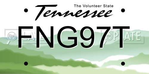 FNG97T Tennessee License Plate
