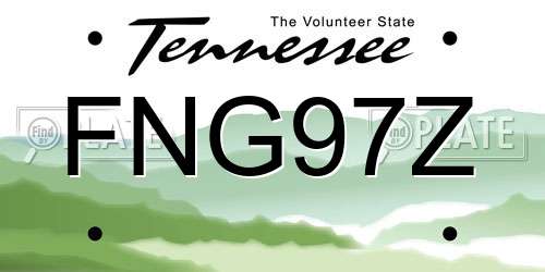 FNG97Z Tennessee License Plate