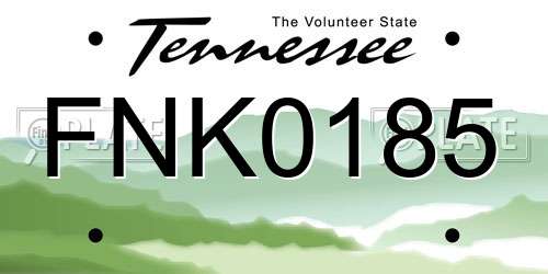 FNK0185 Tennessee License Plate