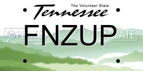 FNZUP Tennessee License Plate