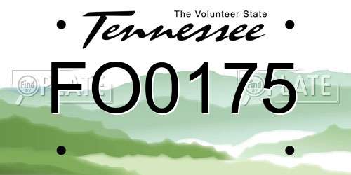 FO0175 Tennessee License Plate