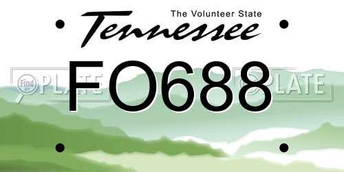 FO688 Tennessee License Plate