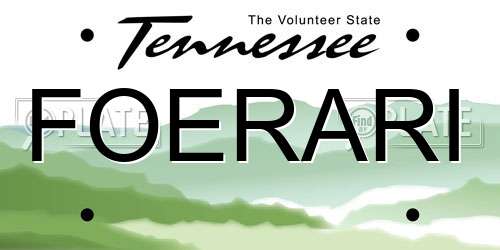 FOERARI Tennessee License Plate