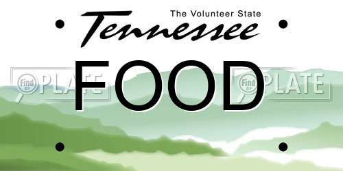 FOOD Tennessee License Plate