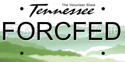 FORCFED Tennessee License Plate