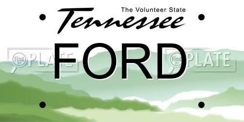 FORD Tennessee License Plate