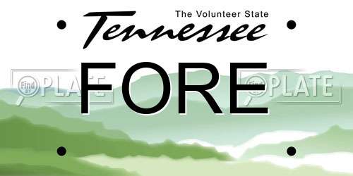 FORE Tennessee License Plate